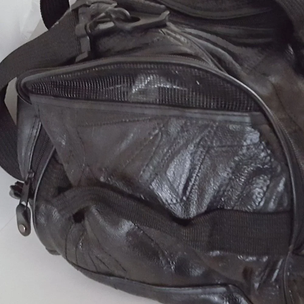 Patchwork Leather Duffle Bag Weekender Luggage *Promotional Word…